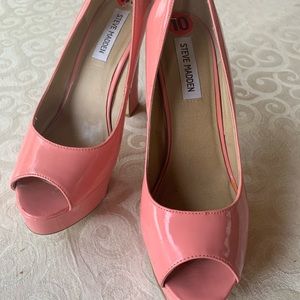 Steve Madden Peach Platform Heels.   $35.